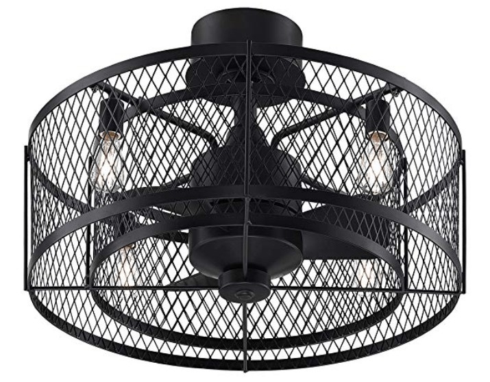 Fanimation Studio Collection Drum Style Ceiling Fan For Low Ceiling Small Room