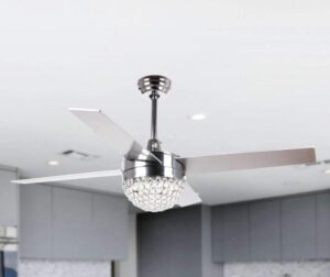 indoor use chrome ceiling fan stunning apperance 