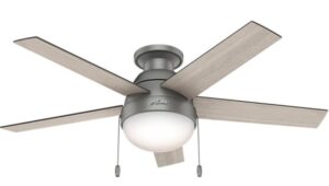 Hunter fan company matte cilver ceiling fan 