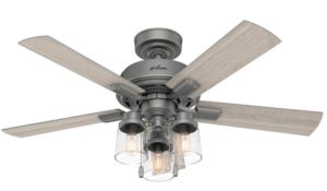 hunter dan company indoor use matte silver ceiling fan