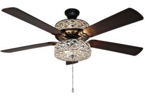 fancy best wrought iron ceiling fan with crystals